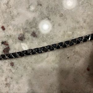 7 1/2 inch Suzanne Somer’s tennis bracelet. Black stimulated stones.